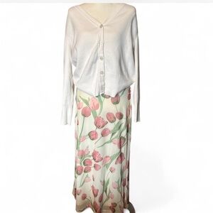 Floral Pink and White Skirt